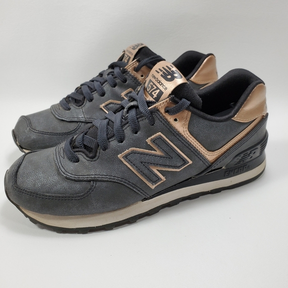 women's new balance 574 rose gold casual shoes